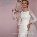 Lace Appliques Sheath Sequined Wedding Dress Bridal Gown